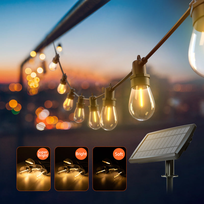 Addlon Solar String Lights Waterproof Patio LED String Lights Outdoor Camping String Lights